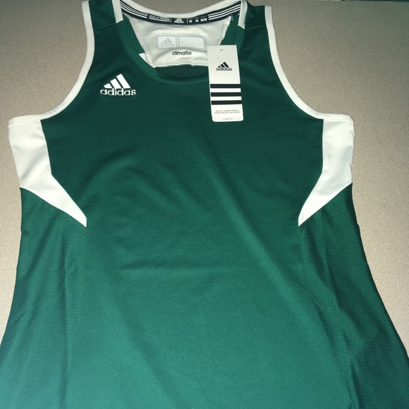 green and white adidas top